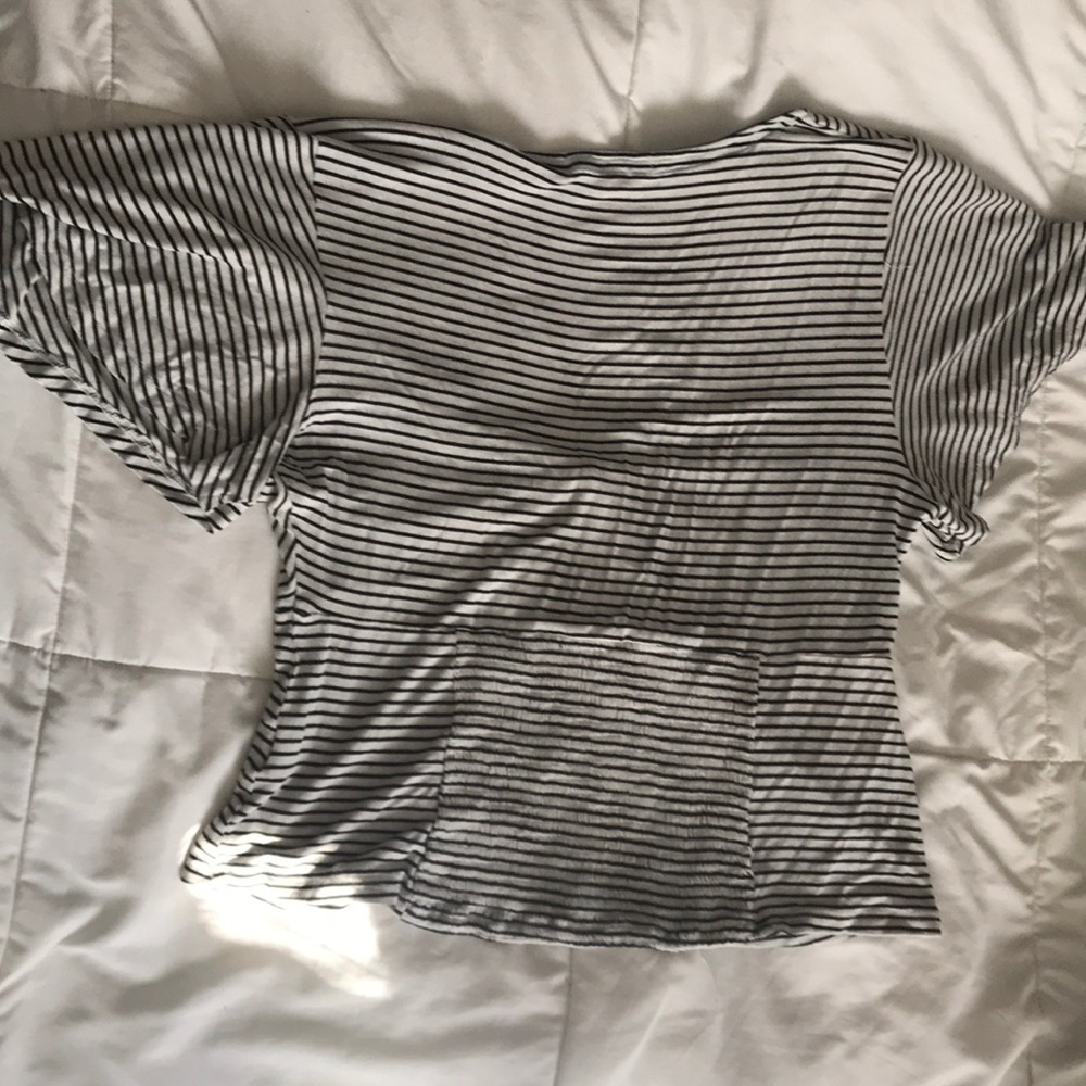 Jolt striped short sleeve tee with tie top - Picture 3 of 4